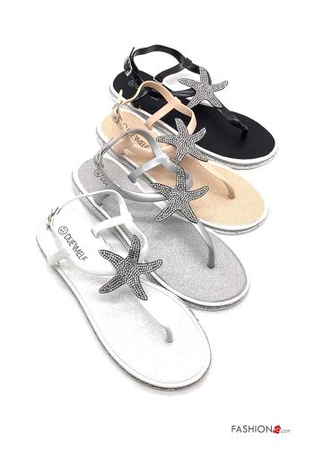 Set 36 pairs Slide Sandals with rhinestones