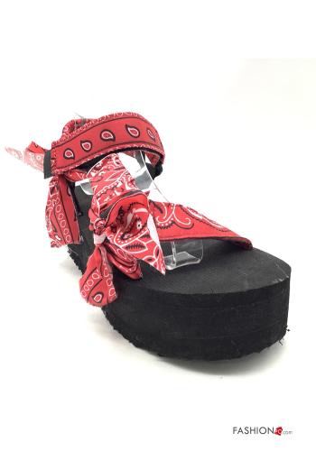  Paisley-print adjustable platform Sandals 