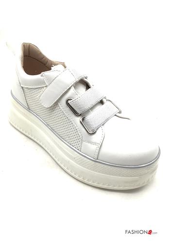  Sneakers ecopelle regolabile  Bianco