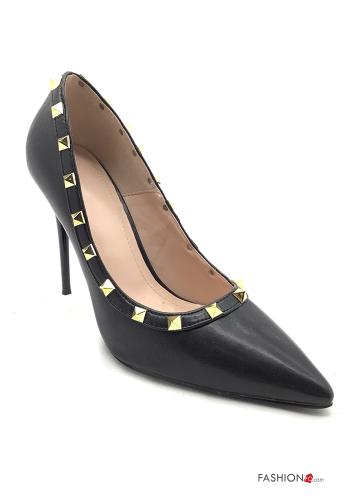  faux leather Heeled shoes with studs