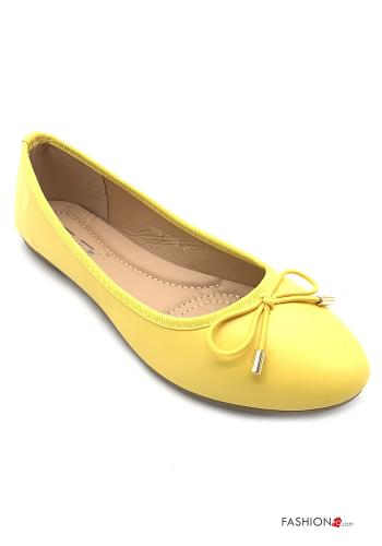  faux leather Ballerinas with bow Yellow