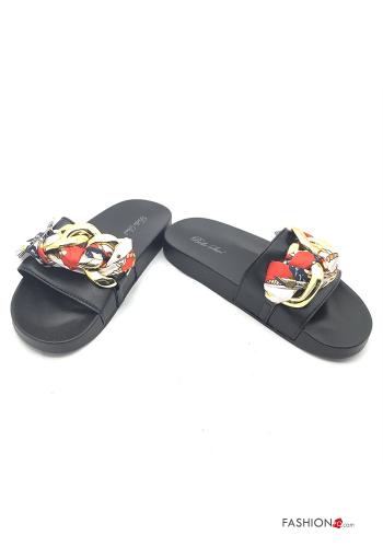  Sandals with chain Black