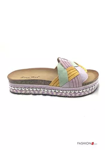  Multicoloured Slide Sandals with studs