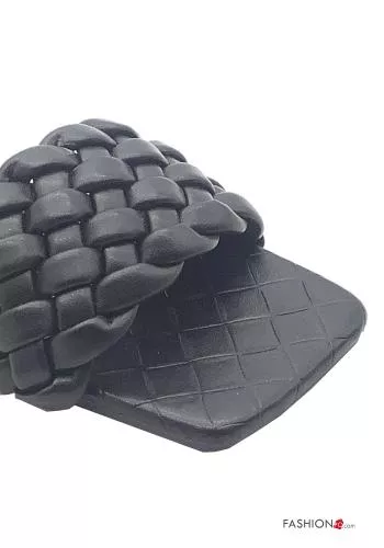  faux leather Slide Sandals 