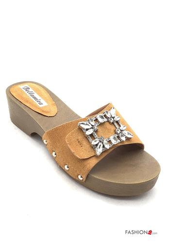  Suede Clogs with rhinestones with studs
