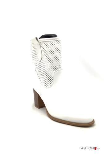  Tronchetti ecopelle con zip  Bianco