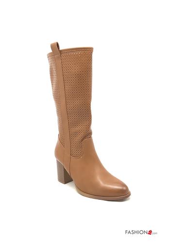  Kunstleder Stiefel mit Reißverschluss