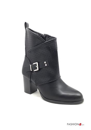  faux leather round-toe Ankle boots (High) with zip Ankle strap
