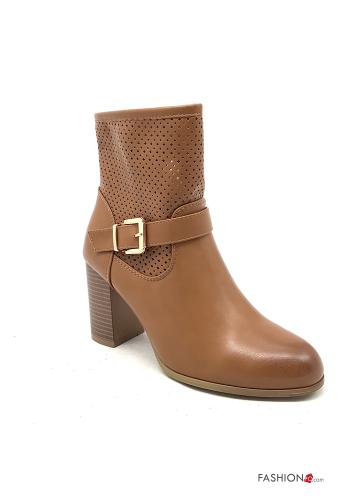  faux leather round-toe Ankle boots (High) with zip Ankle strap