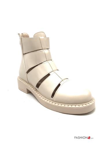  Kunstleder Stiefeletten mit Reißverschluss