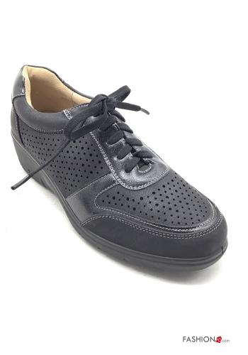  Zapatillas (Sneakers) imitación de cuero Cuña 