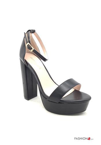 faux leather platform open toe Heeled shoes Ankle strap