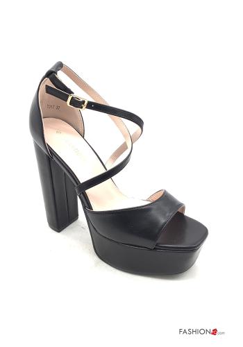  faux leather platform open toe Heeled shoes Ankle strap