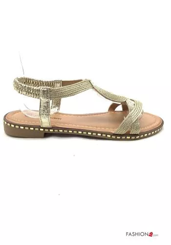  faux leather metallic Sandals 