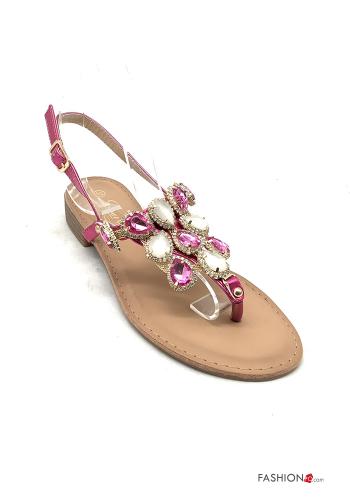  Sandali con strass con cinturino 