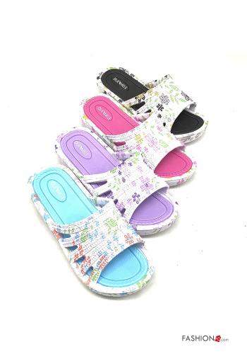 Lot de 36 paires Claquettes à Imprimé Floral 
