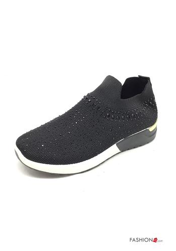  slip-on Trainers with rhinestones Black