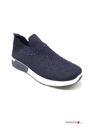  slip-on Trainers with rhinestones Prussian blue