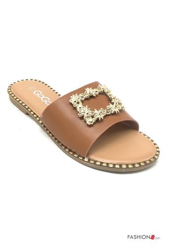  faux leather Sandals  Dark chestnut