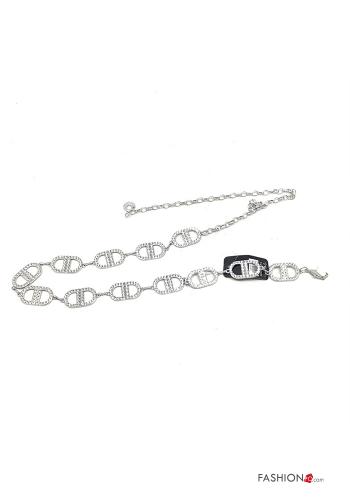  Cintura regolabile con strass  Grigio 10%