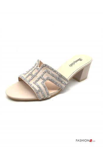  open toe High Heel mit Strasssteinen