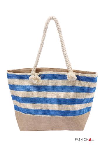  Striped beach Bag with zip