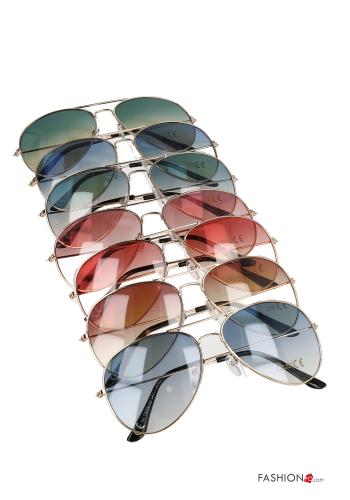  Óculos de sol aviador com lentes degradê 