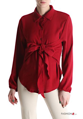  Shirt with bow Bordeaux