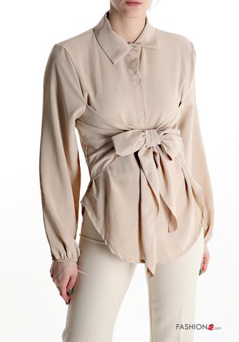  Shirt with bow Beige