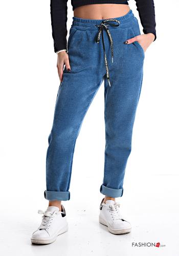  Samt Jogginghose mit Taschen mit gummizug mit kordelzug