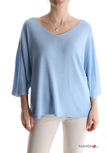  Sweater with v-neck 3/4 sleeve