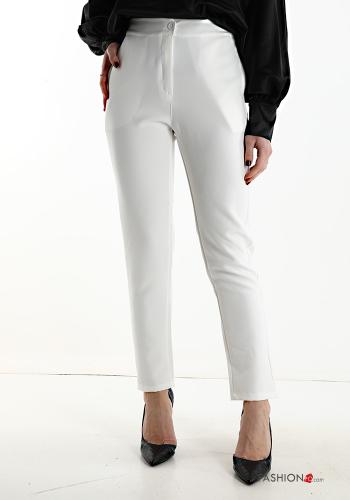  Pantalone Elegante  Bianco