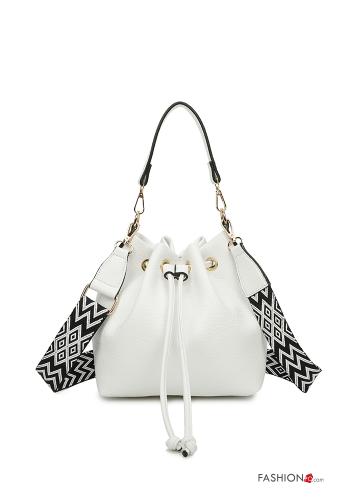  faux leather Shoulder bag with shoulder strap White