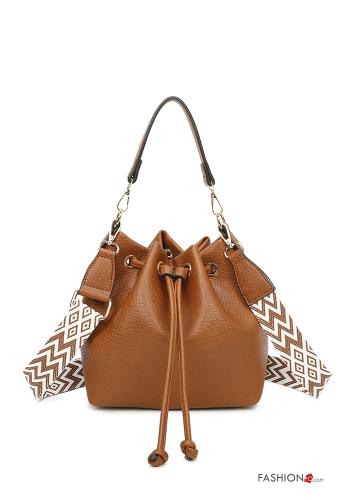  faux leather Shoulder bag with shoulder strap Brown