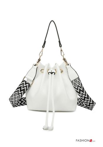  faux leather Bag with shoulder strap White