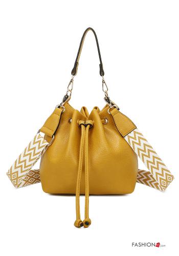  faux leather Bag with shoulder strap School bus yellow