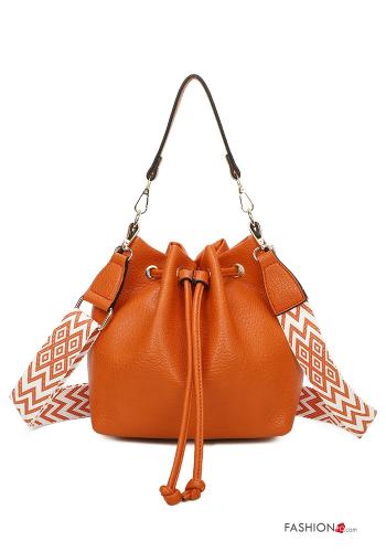  faux leather Bag with shoulder strap Orange
