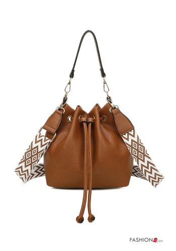  faux leather Bag with shoulder strap Brown