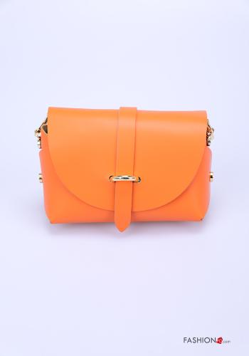  Genuine Leather Bag with shoulder strap Orange