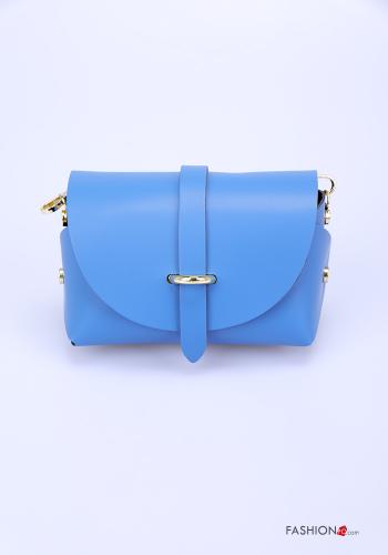  Genuine Leather Bag with shoulder strap Electric blue