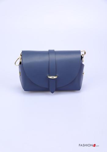  Genuine Leather Bag with shoulder strap Blue