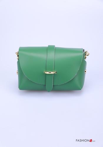  Borsa in Vera pelle con tracolla  Verde smeraldo