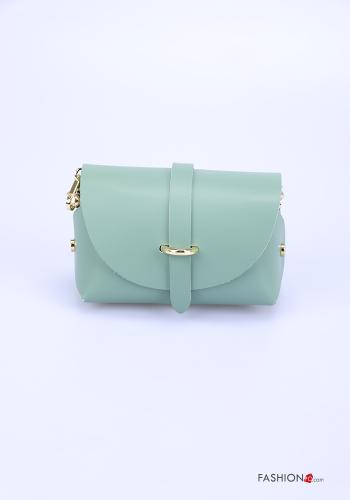  Borsa in Vera pelle con tracolla  Verde acqua