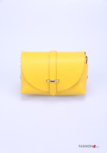  Borsa in Vera pelle con tracolla  Giallo