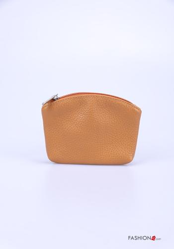  Genuine Leather Coin Purse with zip Terracotta