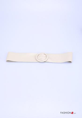  adjustable Genuine Leather Belt  White Cream