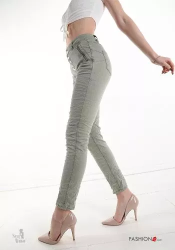  Cotton Jeans with buttons 