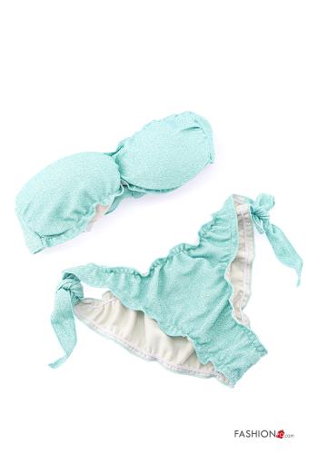  lurex Bikini with bow Aqua green