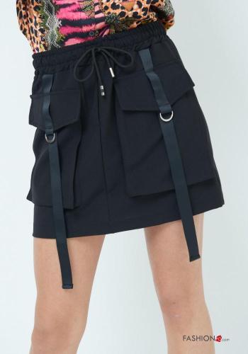  Mini skirt with drawstring with elastic with pockets