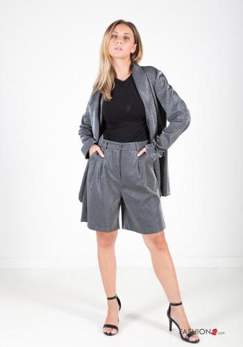  Bermuda lurex con tasche  Grigio